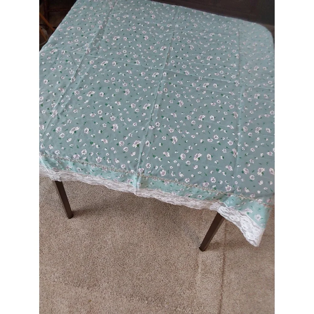 Vintage Organza Tablecloth Small Hand Stitched Trim